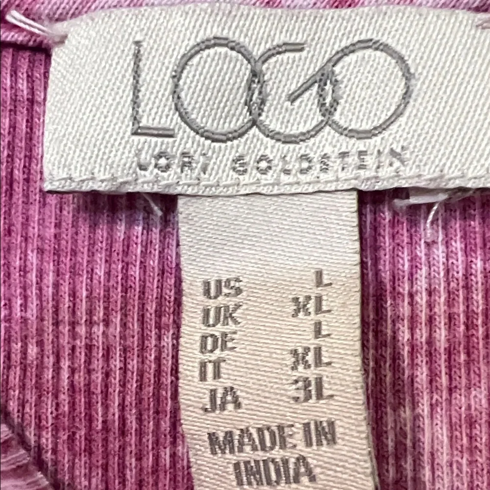 LOGO by Lori Goldstein Pink Acid Wash Tunic size Large - Picture 2 of 2